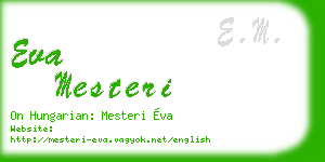 eva mesteri business card