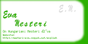 eva mesteri business card